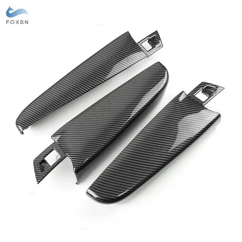 For BMW 5 Series F10 F18 2011-2017 LHD/RHD Car Carbon Fiber Texture Car Interior Door Handle Armrest Panel Cover Decoration Trim