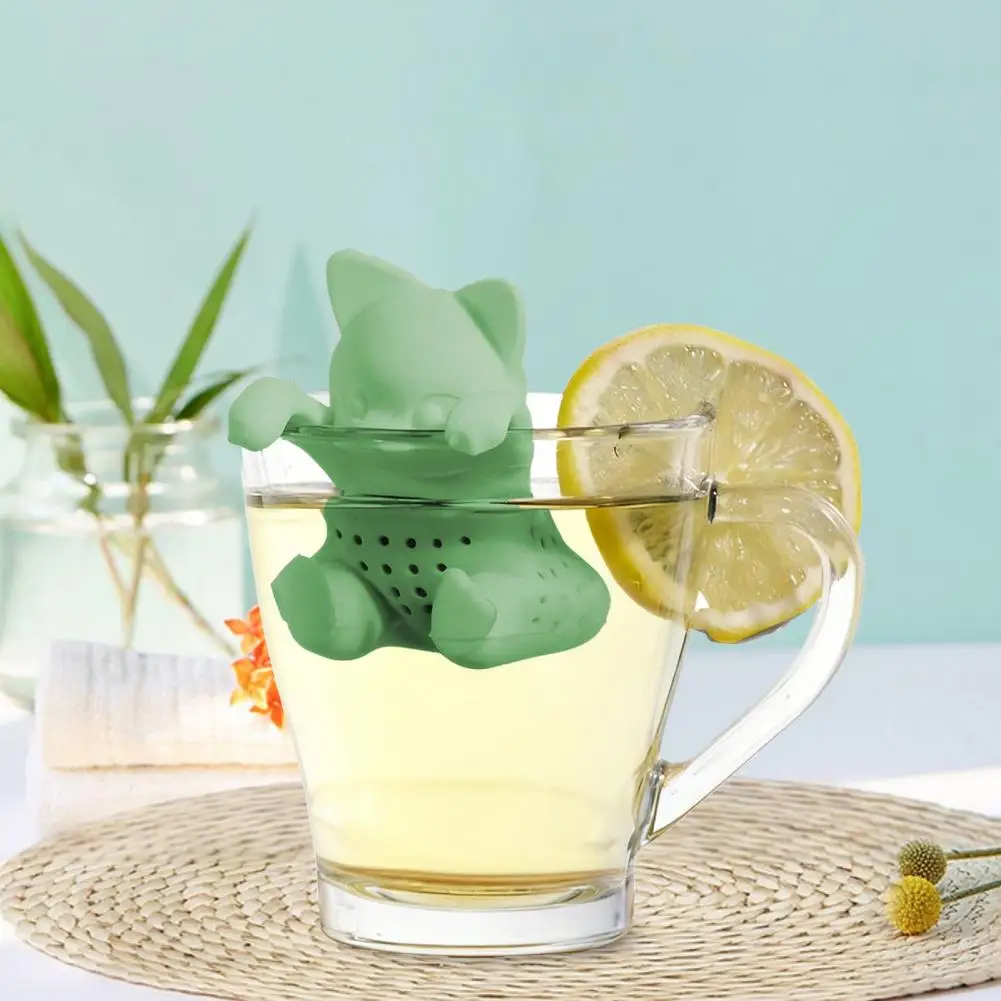 Silicone Tea Infuser Cat Shaped Strainer Loose Leaf Tea Brewer Cute Cartoon Tea Filter for Home Office Чайный инфузор