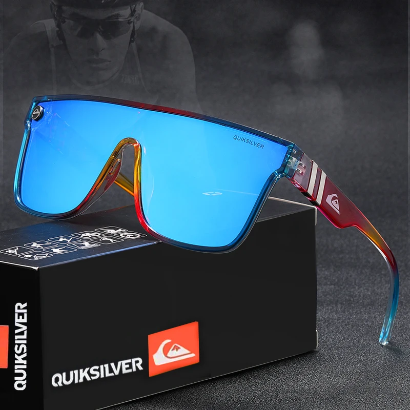 Gafas de sol cuadradas de gran tamaño para hombres y mujeres, gafas de sol con espejo UV400 y parte superior plana para pescar QS808, gafas para deportes al aire libre