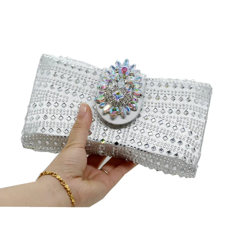 Nữ Dự Tiệc Clutch Túi Đựng Cao Cấp Hình Nơ Màu Xanh Hoàng Gia Xách Túi Buổi Tối