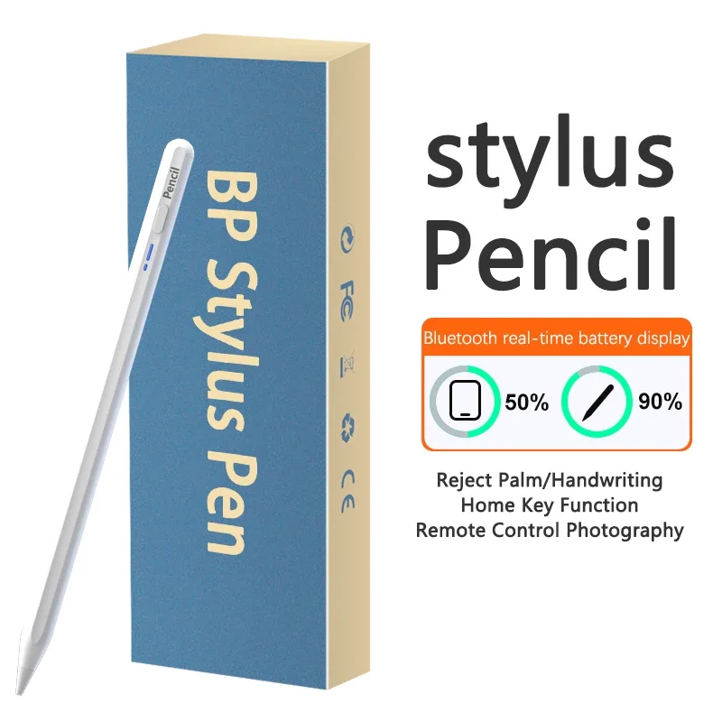 Pena Stylus iPad Air 11 M2 2024, pena Stylus Apple Pensil dengan penolakan telapak tangan untuk iPad Pro 13/14 M4 Air4/5 7/8/9/10 2018-2024