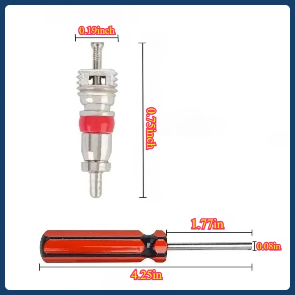 20pcs Car Bike Motorcycle Wheel Valve Core Wrench Screw Driver Car Tire Valve Core Removal Tools Insert With Remover Tool