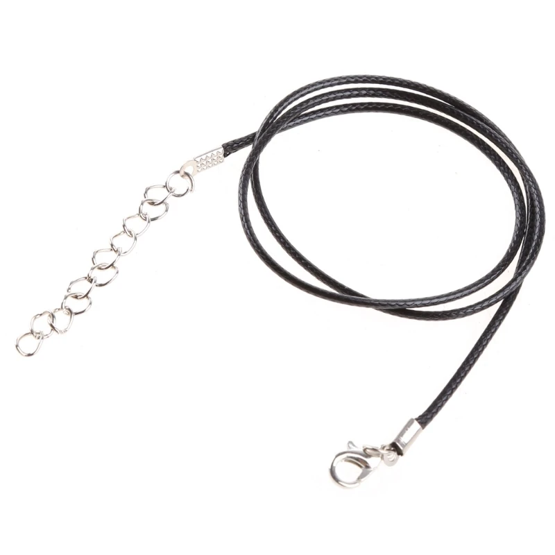 Y1UB Multifunctional Black Necklace Rope Cord Rubber with Clasp DIY 18'' Clasp Chain