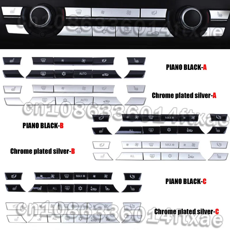 Chrome ABS Air Conditioner Buttons Sequins Decoration Cover Trim For BMW F10 F11 F06 F01 E70 E71 F25 F26 X5 X6 3/5/6/7 series
