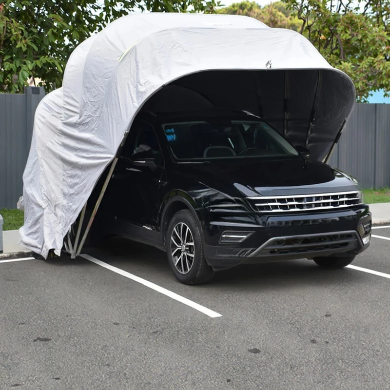 Modern Portable Carport Tent With Top Canopy Cover Heat Treated Metal Frame For Outdoor Car & Motorcycle Parking Garage Storage - view 2