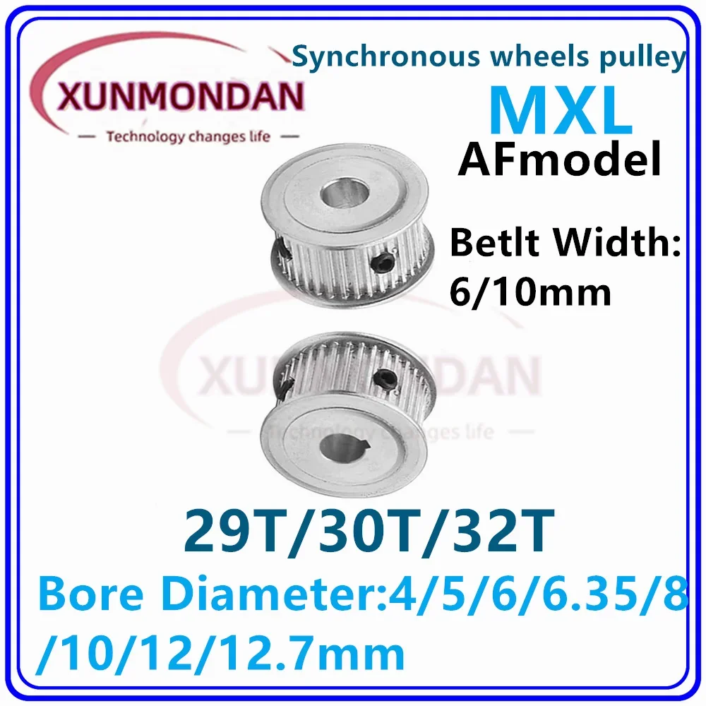 AF Type 29T/30T/32Teeth MXL Timing Pulley Bore 4/5/6/6.35/8/10/12/12.7mm for 6/10mm Width Belt Used In Linear Pulley