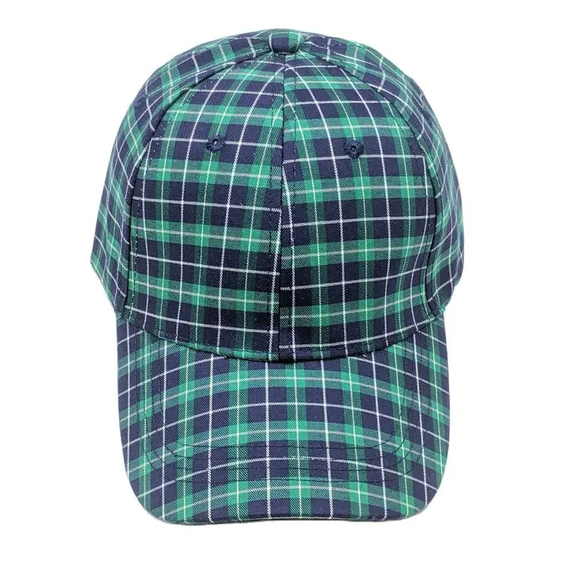 Red Plaid Hats for Men Classic 6 Panel Baseball Cap Adjustable Dad Hat Scottish Green Yellow