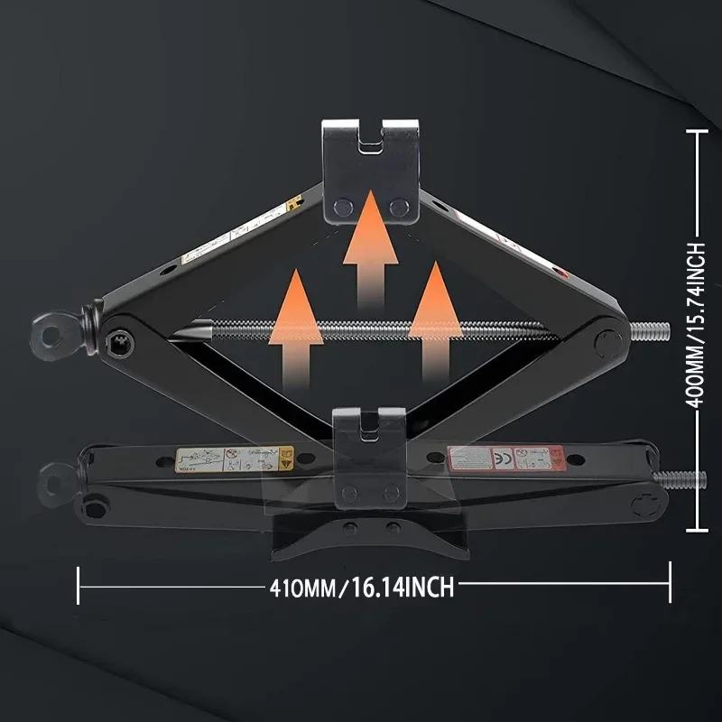 Car Jack 0.8T/1T/2T Portable Labor-saving Hand-cranked Car Scissor Jack Car Repair and Tire Replacement Special Tool for Car SUV