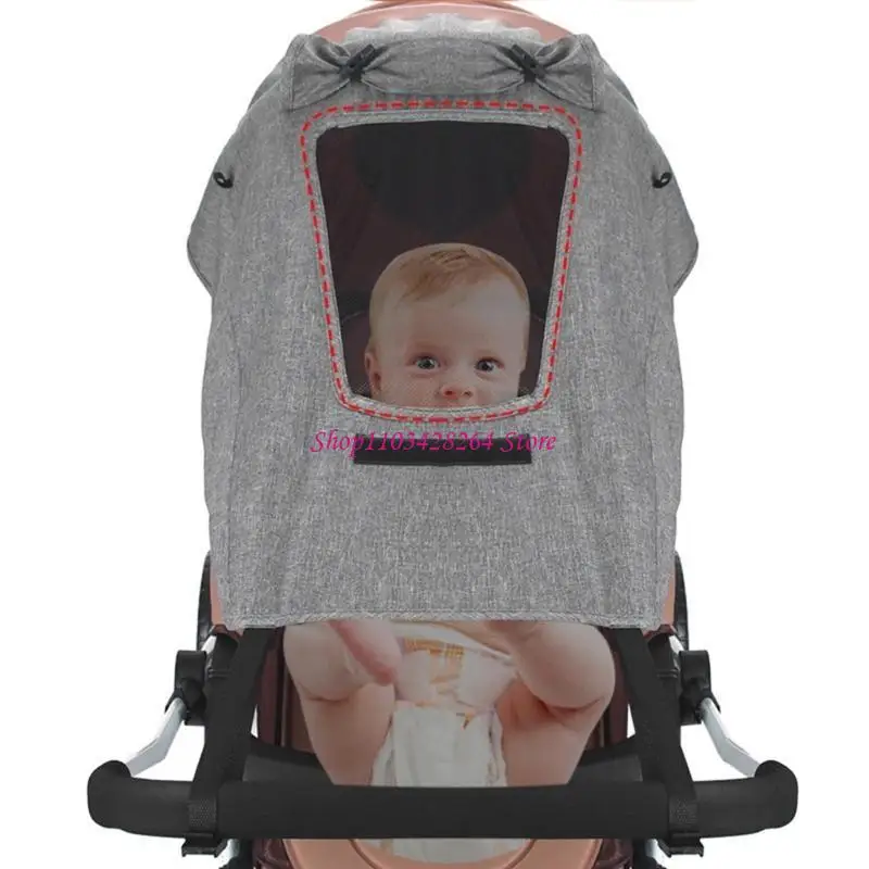  Sunshade Strollers Protective Cover Pram Sun Shade Canopy Tear Resistance Strollers Accessory Windproof & Rainproof