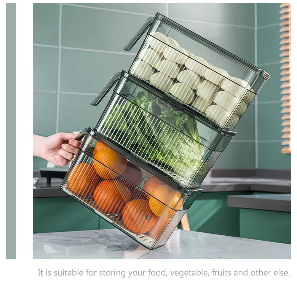 

Anti-Odor Freshness Keeper Food Storage Box Compact Refrigerator Organizer For Fruits Vegetables Eggs Freezer Case
