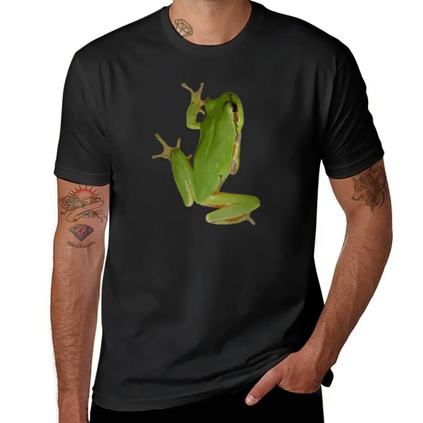 

Cute Climbing Green Tree Frog Vector Art T-Shirt T-shirts oversize oversizeds funny gifts Short sleeve tee men