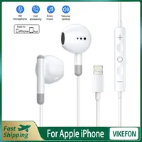 For iPhone 16 15 14 Lighting Earphones 13 12 11 Pro Max XR XS X SE 7 8 6 Plus Bluetooth In Ear Wired Earbuds Phone Accessories