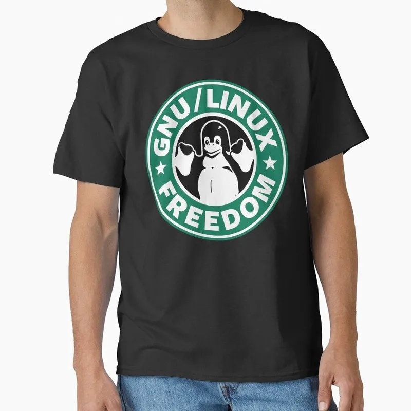 Tux Linux Ubuntu Linux Operating System Graphic T‑Shirt Short Sleeve Tees Geek IT Developer Fan Gift Streetwear S-6XL