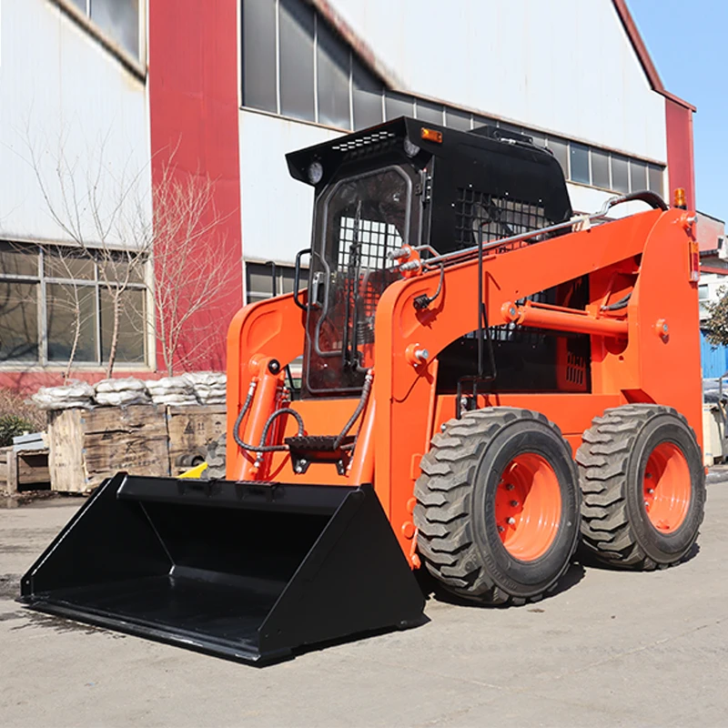 

China Hot Sale Skid Steer Loader Euro 5 CE EPA Engine 4 Wheels Drive Diesel Mini Wheel Loader Farm Mini Skid Loader Customized