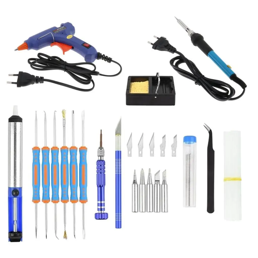 

Быстронагревающийся электрический паяльник 220В (вилка EU), прецизионный паяльный инструмент с набором для ремонта электроники