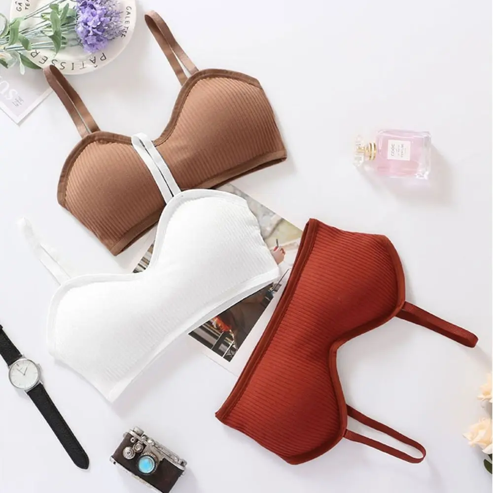 

New Polyester Cotton Women's Sports Bra No Steel Frame Breathable Seamless Bra Brassiere Girl