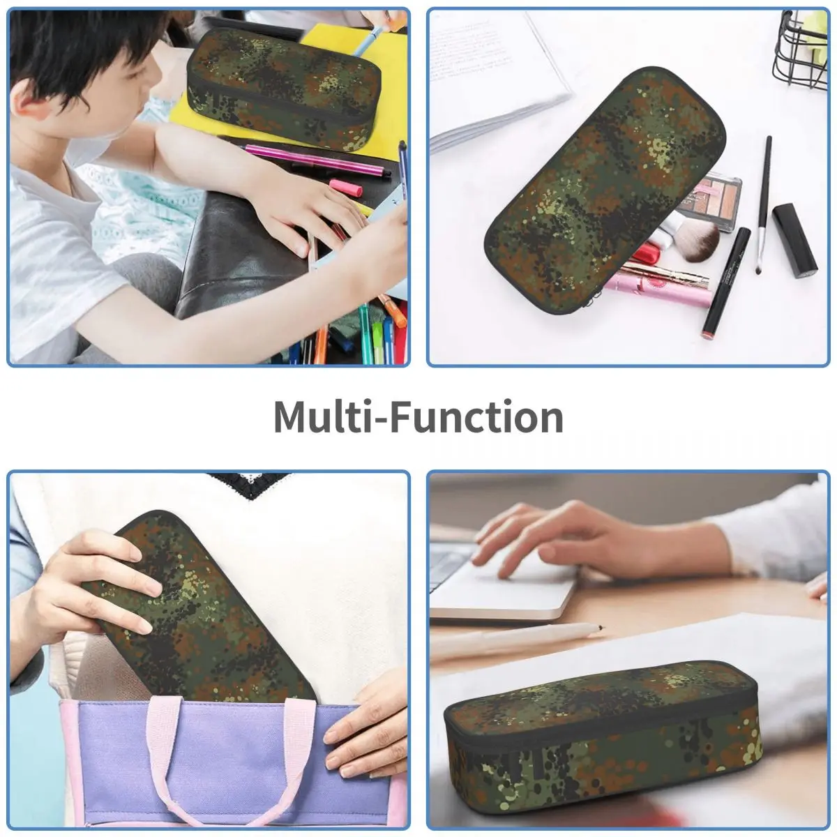 Imagem -05 - Flecktarn Camuflagem Lápis Cases Grande Capacidade Pen Bags Pen Box Lápis Bolsa para Meninos e Meninas Estudantes Papelaria Escola e Escritório