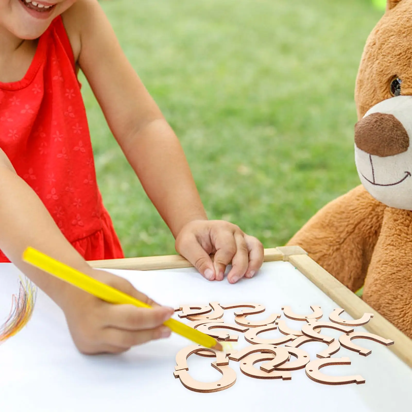 20 Pcs Horseshoe Shaped Wood Slices DIY Decoration Kit Blank Wooden Pieces Lightweight Carry Graffiti Artworks Share Friends