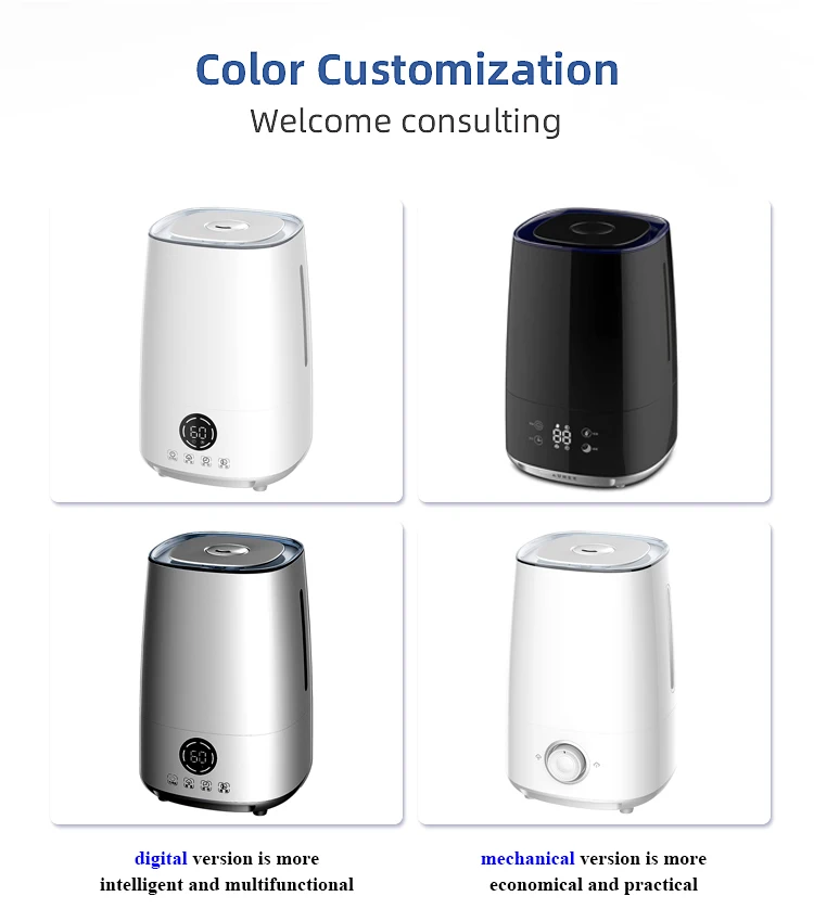 RUNAL 4L Top Fill Water Big Large Capacity Cool Mist Smart Ultrasonic Air Humidifier With Tuya Wifi App for Home Room Bedroom