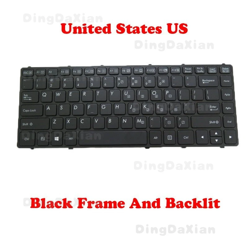 d Backlit US Keyboard For GETAC S410 V138418HS1 V00 UI-RO 531090280031 Black Frame