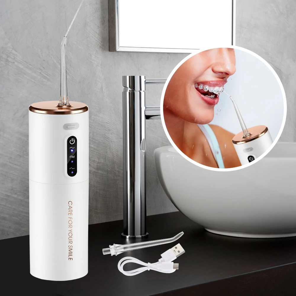 Portable Water Floss Rechargeable Oral Irrigator Electric Tooth Cleaning Device 3 Modes Waterproof Irrigator Tooth Whitening