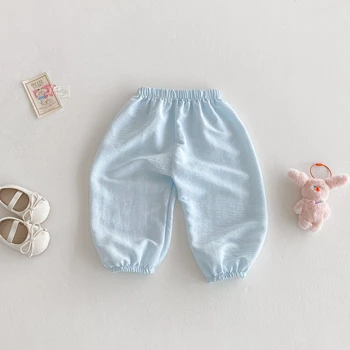 Baby Girls' Lightweight Bloomers | Loose Anti-Mosquito Pants for Ages 1-6 4 Solid Color New Baby Girls Bloomers Summer Clothing Thin Loose Fashion Children's Casual Trousers Kids Anti Mosquito Pants 1-6Y 4