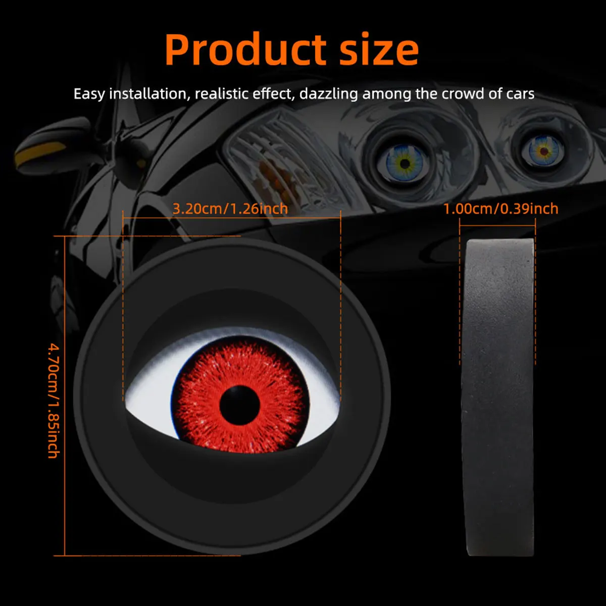 2pc Dynamic LED Car Headlights Devil Eye LED Car Light Headlight Assembly Modified Eagle Eye Light 3 Inch for 12V Cars Accessory