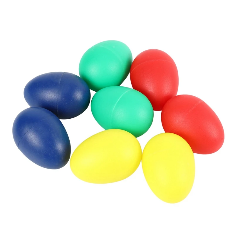 16Pcs Playful Plastic Percussion Musical Egg Maracas Egg Shakers Kids Toys- 4 Different Colors