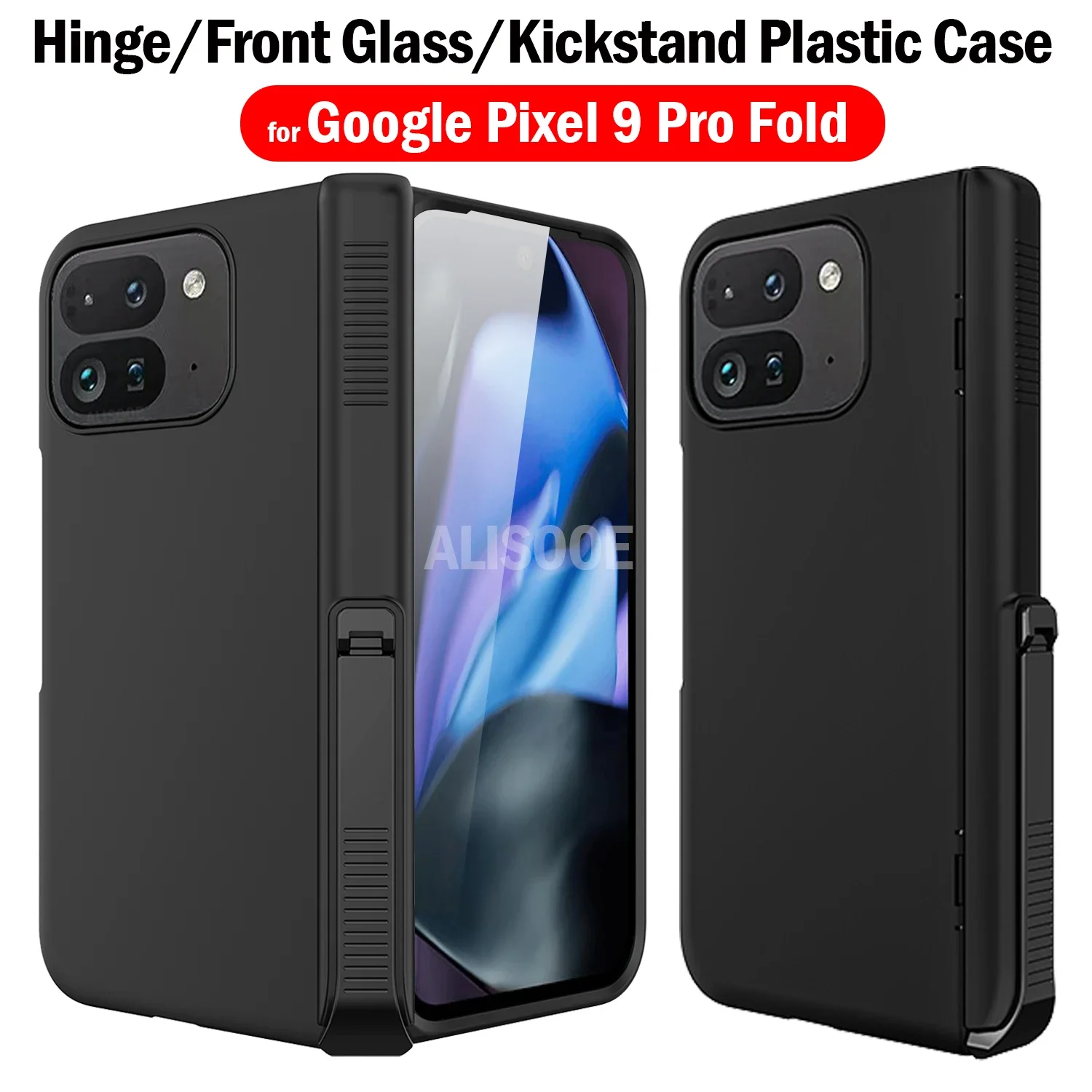 

Hinge Case for Google Pixel 9 Pro Fold Case Foldable Stand Hinge Full Protection Front Screen Glass Plastic Phone Cover Funda