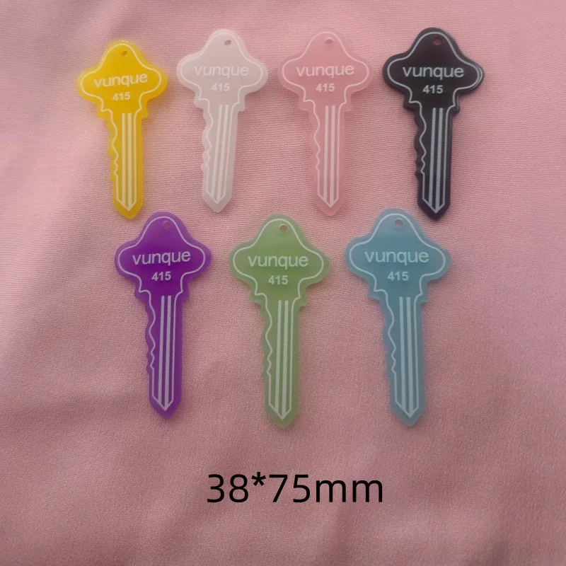 7pcs Acrylic Jelly Color Key Shape Pendant DIY Handmade Keychain Necklace Pendant Accessories Material - view 6