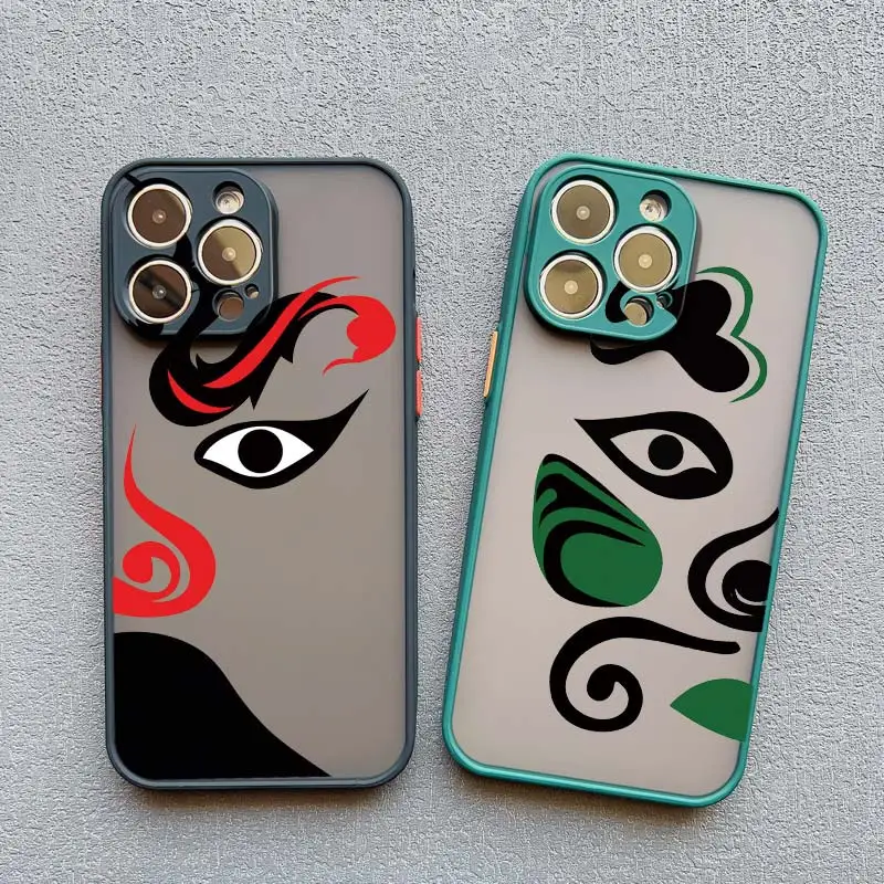 Beijing Opera Face Cute Phone Case for iphone 14 15 Pro Max Plus 13 11 12 Pro Max Mini XS X XR SE 2020 8 7 Plus Shockproof Cover