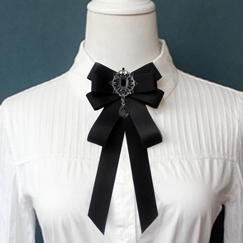 

Галстуки-бабочки ручной работы, женские аксессуары в студенческом стиле, стюардесса, банк, отель, профессиональная одежда, рубашка с хрустальным воротником, цветы