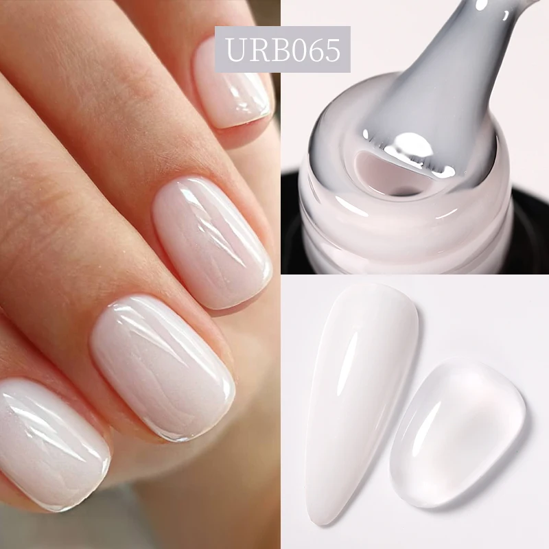 UR SUGAR 7ml Milky Jelly White Pink Rubber Base Gel Camouflage Nail Art Semi Permanent Varnish Soak Off UV LED Manicure