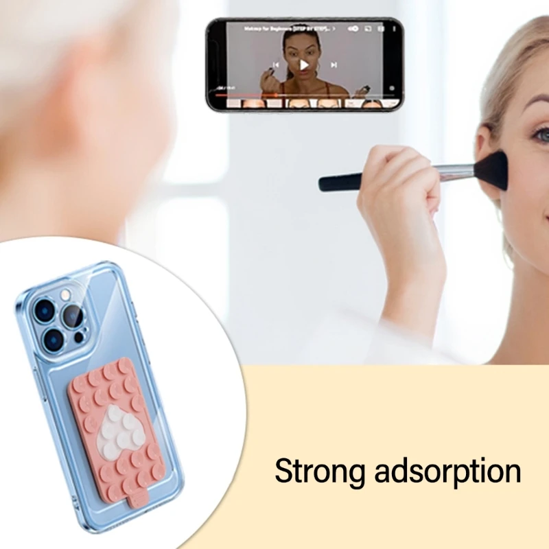جراب هاتف لاصق من السيليكون ، مثبت بدون استخدام اليدين ، حامل قبضة قوي لصور السيلفي والفيديو ، معظم الهواتف المجسمة