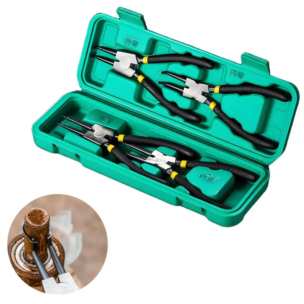Kits de alicates de anel, alicates de nariz de agulha, alicates de anel de retenção, para remover instalar eixos de anéis de travamento de extrator