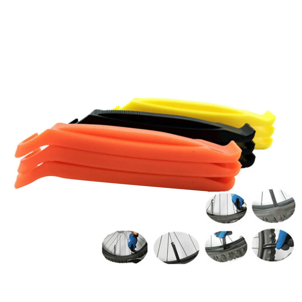 3 قطعة عتلات الإطارات البرتقالية مريح إطار دراجة قضيب رفع أداة إصلاح ل سبيكة الحافات الإطارات فتاحة رافعة المخل الدراجات