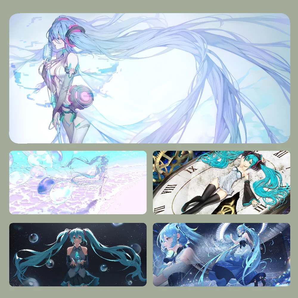 

Anime H-Hatsune Miku Mousepad Large Gaming Mouse Pad LockEdge Thickened Computer Keyboard Table Desk Mat