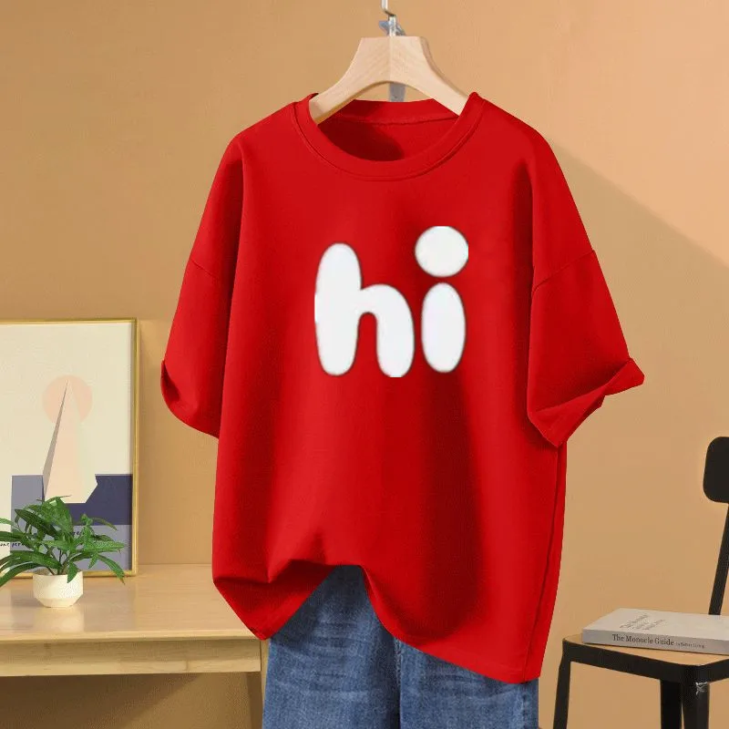 

Women Clothing Cartoon Letter Printed Basic T-shirt, Summer 100% Cotton O-neck Pullovers, Loose Casual Short Sleeve Top Tee