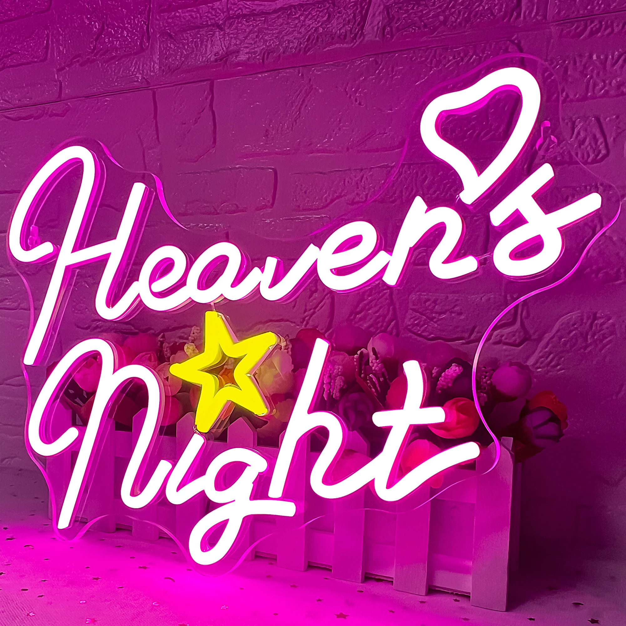 Heaven's Night Neon Signs LED Neon Sign For Game Room Bedroom Wall Decor For Halloween Christmas New Year Decoration