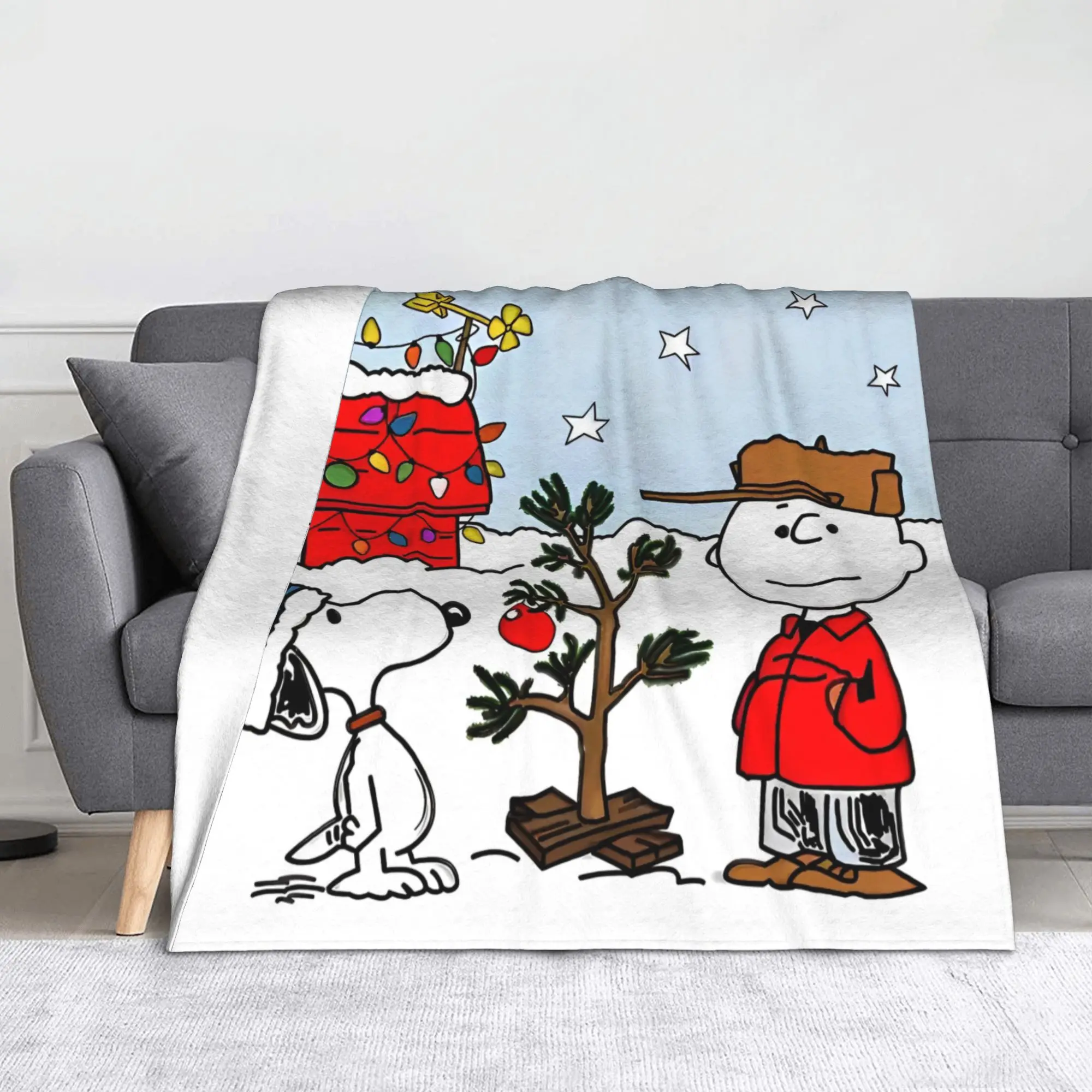 

Christmas Snoopy Blanket Flannel Lightweight Throw Blankets for Bedroom Sofa Bedroom Quilt