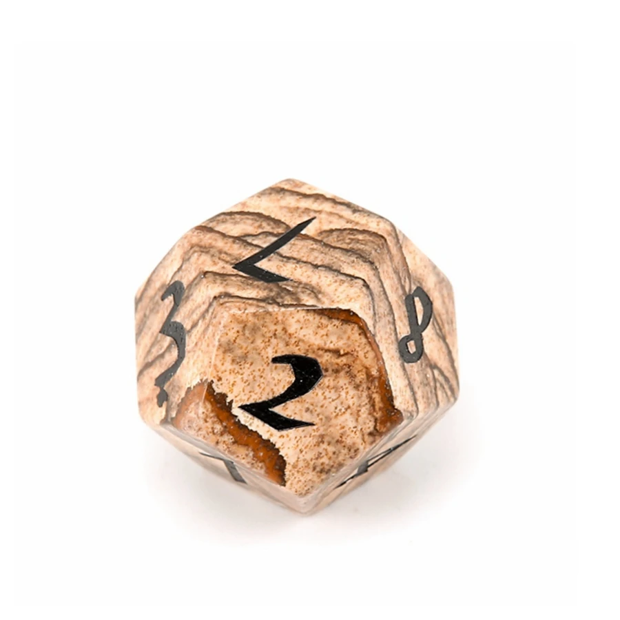 Spot Goods Natural Crystal D12 Dice Aventurine Rose Quartz Bloodstone Polyhedron Stone Dice Custom Font Symbol Pattern Logo