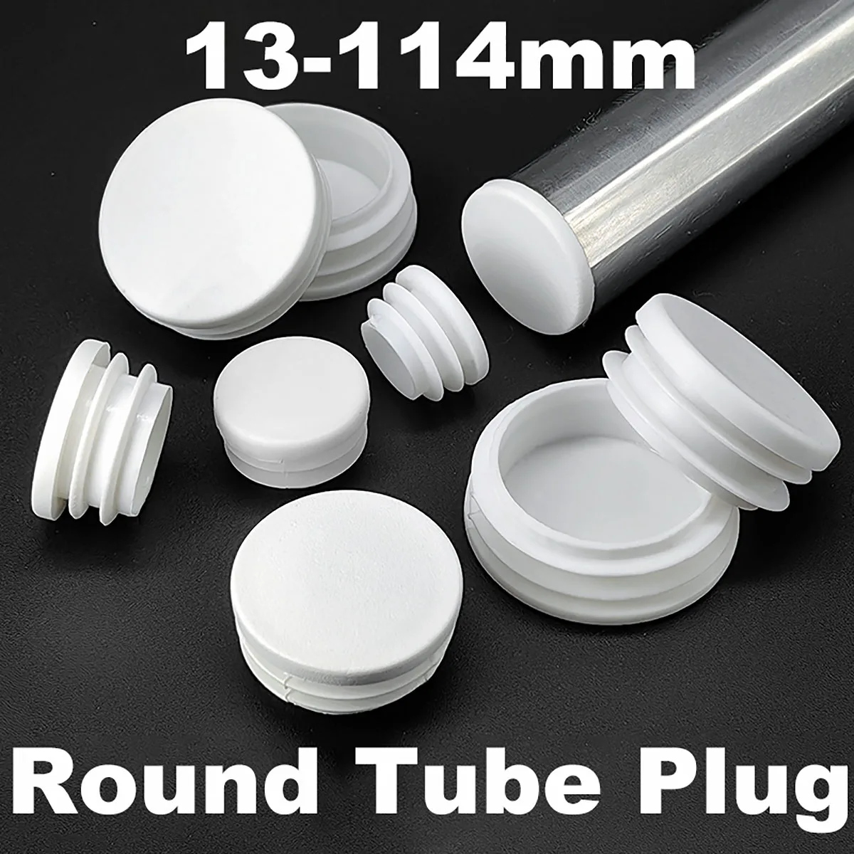 4-100Pcs 13 16 19 20-114mm White Round Pipe Inner Plug Tube End Cap Table Chair Leg Dust Cover Protector Pads Leveling Feet