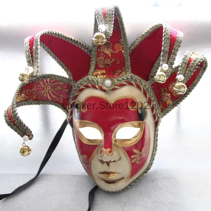 

Venetian Comedy Mask Exquisite Decoration Jester Masks for Mardi Gras Halloween Cosplay Party