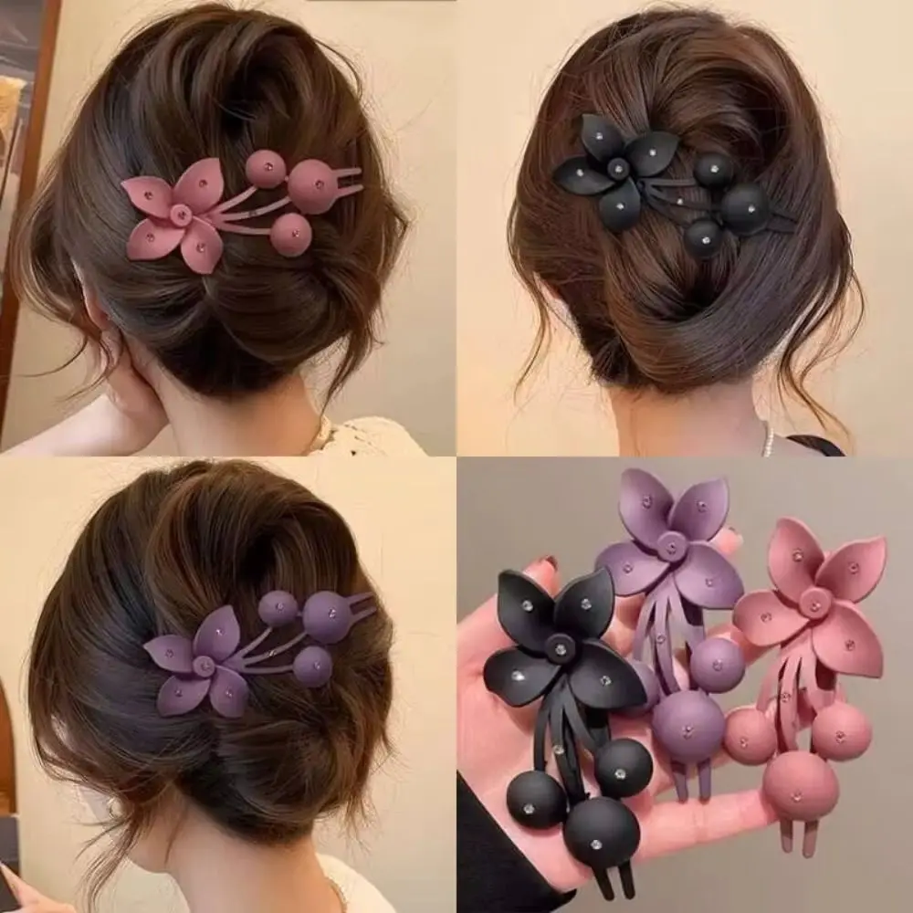 

Fashion Non-Slip Frosted Flower Hair Clips Acrylic Matte Hair Ornament Hair Clamps Girls