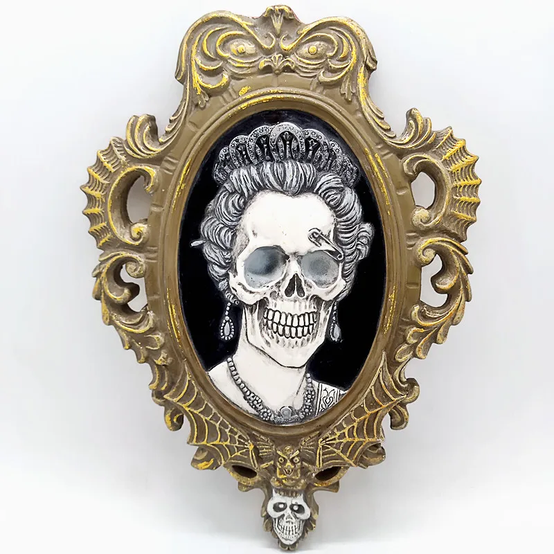 Silicone Mold Halloween Creative Photo Frame for Elderly Skull Interior Wall Decoration DIY Gypsum, Resin Products