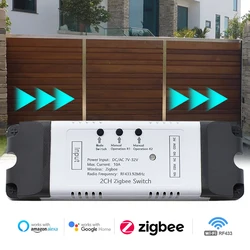 ZIGBEE Smart Garage Door Opener Controller 2CH Switch On Off Relay Module Gate Open Inching Work for Alexa Gateway Hub Required