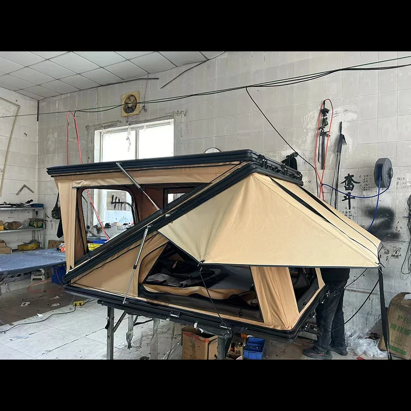 Hot Selling Straight Bracing Type Aluminum Hard Black Waterproof Ox Fric Roof Top Four-Season Quick Automat High Quality