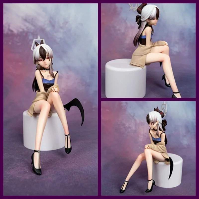 

18cm New Anime Ghost Fang Jia Dai Zi Dress Sitting Doll Model Cute Beautiful Girl Sexy Sitting Desktop Statue Ornaments Toys