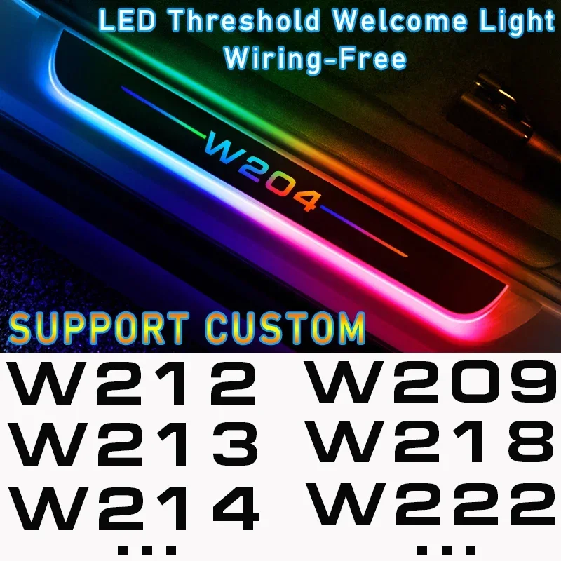 Customized For W204 W212 W213 W209 W214 W222 W218 Car Door Sill Light LED Welcome Pedal Projector Threshold Lamp