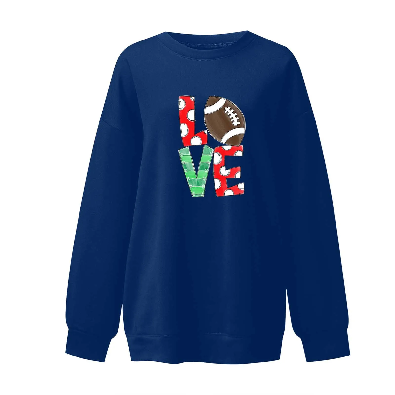 Rugby Love Print Casual Sweatshirts Oversized Aliciarayart Hoodies With Pattern Winter Women'S Sweatshirts Y2k European Clothing